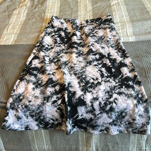 Long pink and black slip skirt